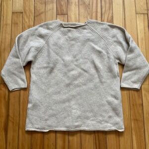 Zanone 100% Cashmere Sweater Beige Crew Neck Long Sleeve Size 42 IT / medium